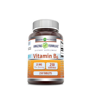 Vitamin B6 25mg - 250 Tablets &#40;250 Servings&#41;  | GNC